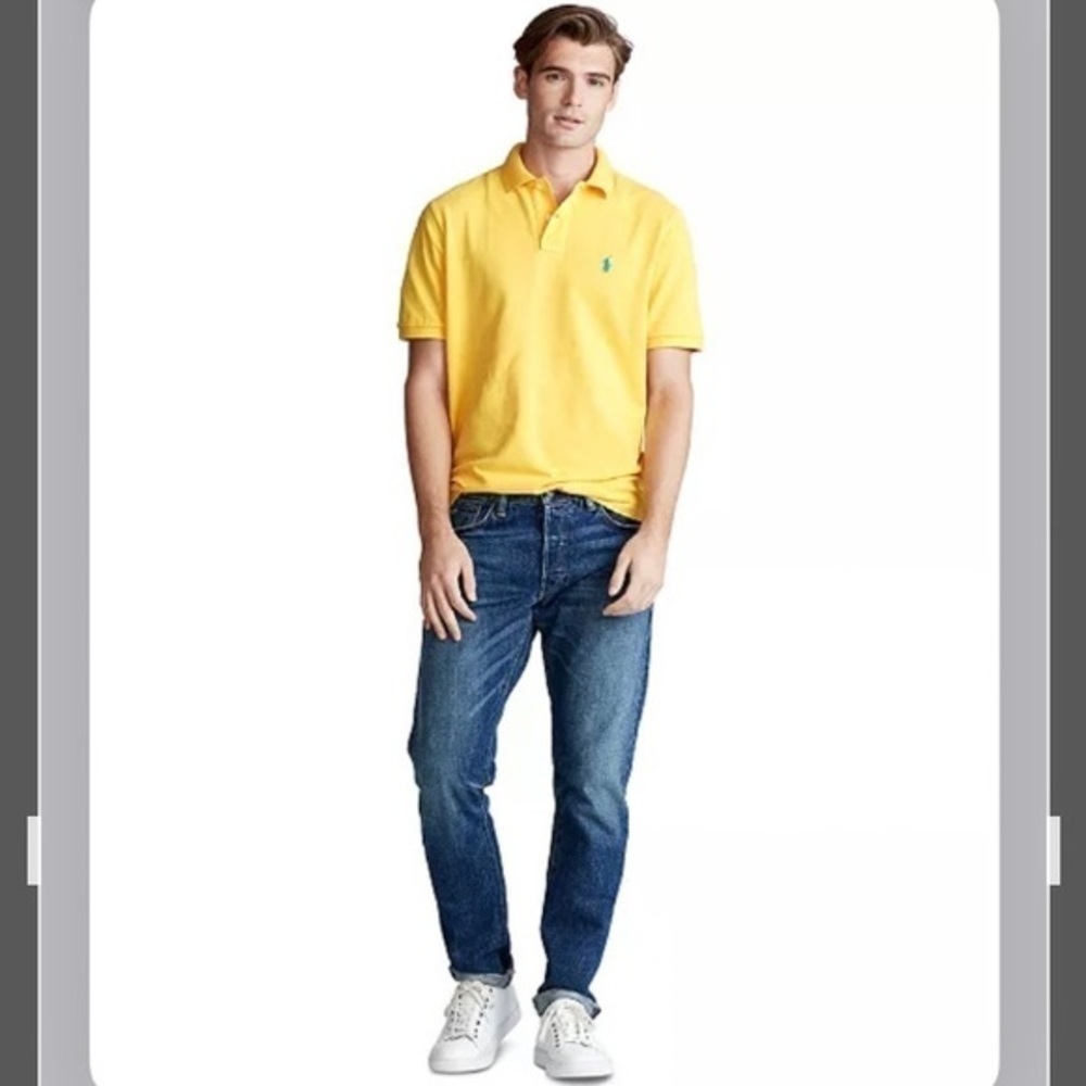 POLO RALPH LAUREN Men's Classic-Fit Mesh Polo in Yellow Size S - Picture 3 of 4